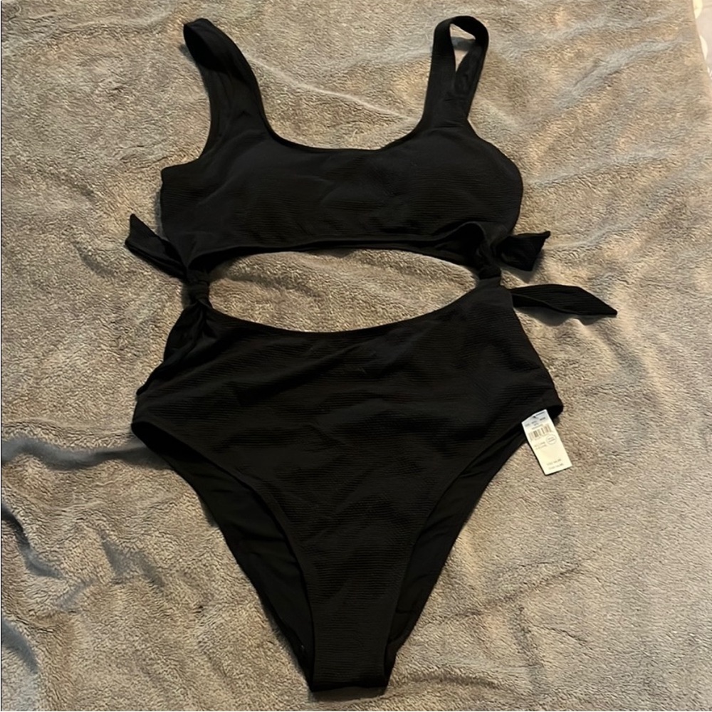 Aerie Black Cheeky One-Piece Swimsuit